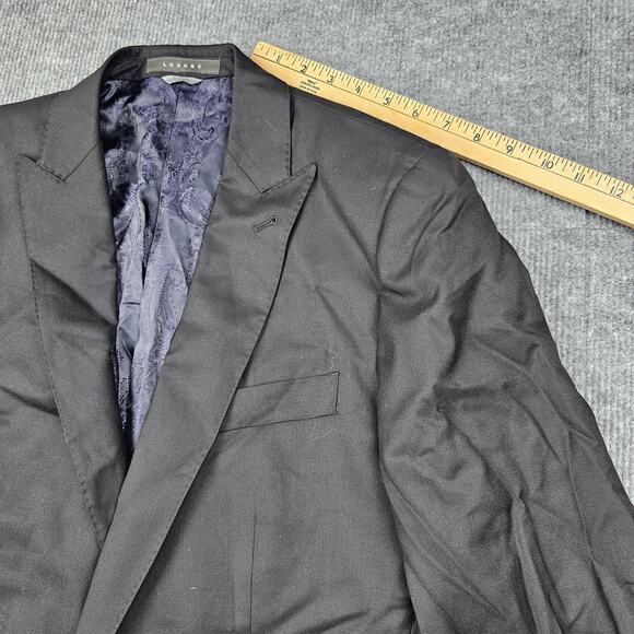 Indochino Blazer Mens 41 Black Wool Cashmere Yaletown Luxury Suit Jacket Career - Picture 9 of 13